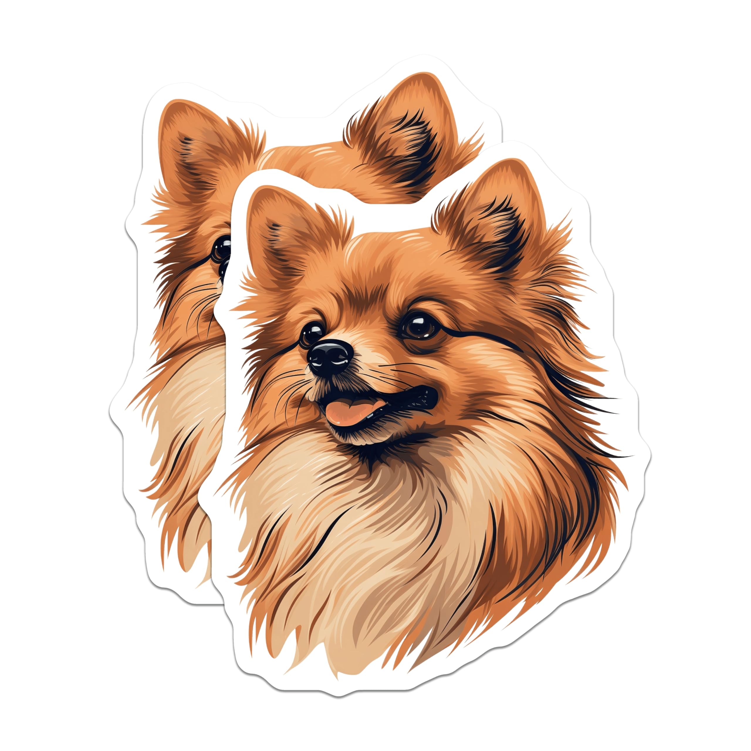 (2 Pack) Pomeranian Dog Magnets - Cute Pomeranian Decor - Pet Lover Accessories - 5 Inches On Longest Side - Thick Durable Magnet - Made in USA - MAG25869