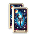 (2 Pack) Scorpius Zodiac Stickers - Astrology Stickers - Celestial Stickers - 5" On Longest Side - Sticks to Smooth Flat Surfaces - Made in USA - BMCS5297