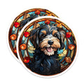 (2 Pack) Stained Glass Dog Magnets - Cute Pet Portrait - Doodle Lover Fridge Art - Havanese Shih Tzu Decor - 5 Inches On Longest Side - Thick Durable Magnet - Made in USA - MAG28471