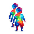 (2 Pack) Colorful Puzzle Child Magnets - Rainbow Illustration - Inspirational Puzzle Piece Art - 5" On Longest Side - for Cars, Fridges, Toolboxes - Made in USA - MAG7901