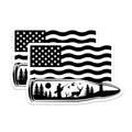 (2 Pack) Hunter American Flag Magnets - Patriotic Outdoorsman Bullet Hunting Scene - Deer Woods Wildlife Nature - 5 Inches On Longest Side - Thick Durable Magnet - Made in USA - MAG39333
