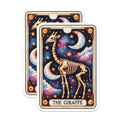 (2 Pack) Giraffe Skeleton Magnets - Celestial Tarot Design - Space Galaxy Animal Art - 5 Inches On Longest Side - Thick Durable Magnet - Made in USA - MAG21453