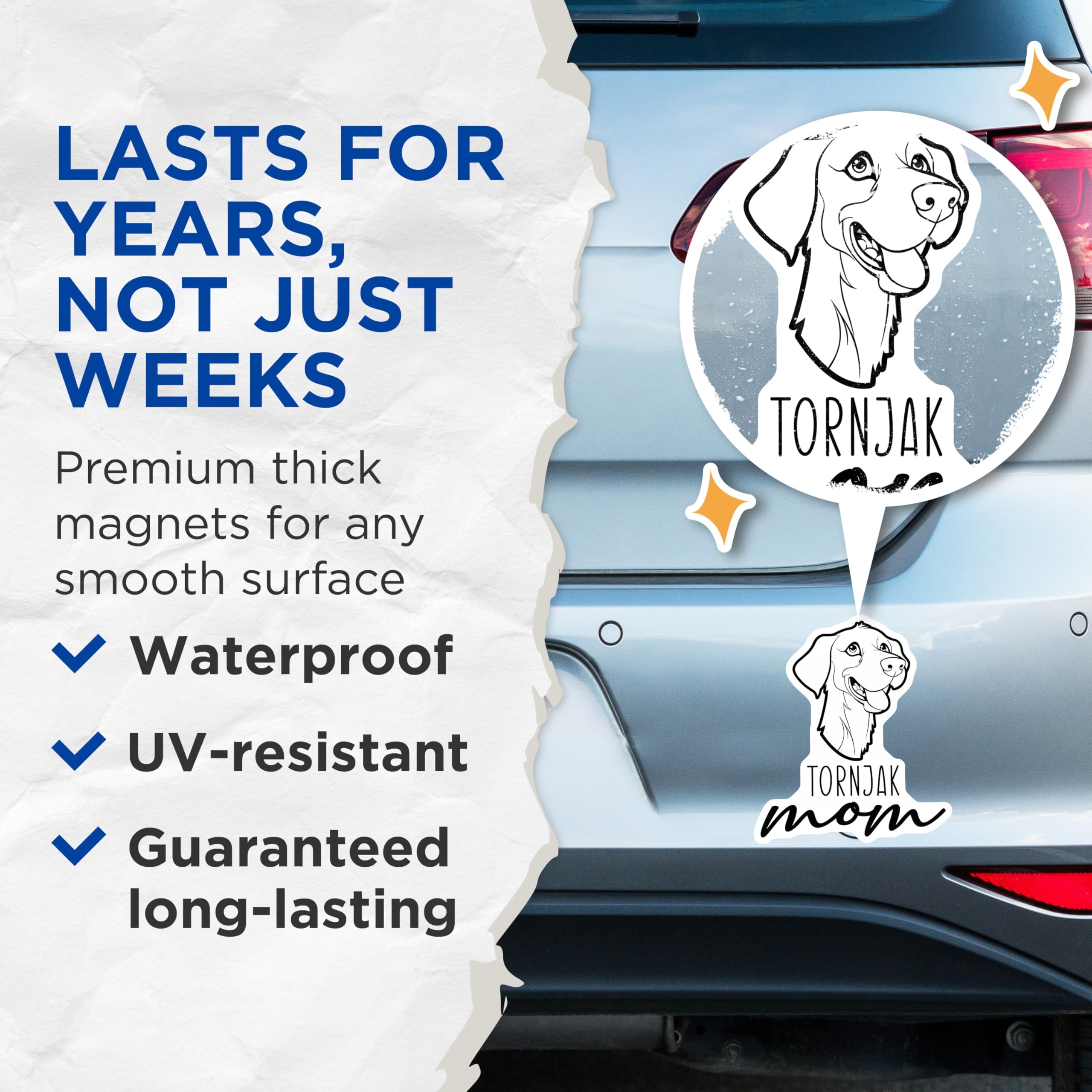 (2 Pack) Tornjak Mom Magnets for Refrigerator - Dedicated Tornjak Dog Lover Item - Unique Pet Parent Kitchen Accessory - 5 Inches On Longest Side - Thick Durable Magnet - Made in USA - MAG27050