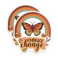 (2 Pack) Embrace Change Magnets - Monarch Butterfly Rainbow Decor - Positive Affirmation Reminder - 5 Inches On Longest Side - Thick Durable Magnet - Made in USA - MAG36377