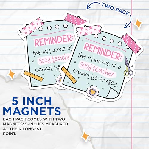 (2 Pack) Teacher Appreciation Magnets - Inspirational Teacher Quote - Classroom Magnets - 5" On Longest Side - for Cars, Fridges, Toolboxes - Made in USA - MAG4433