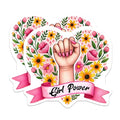 (2 Pack) Girl Power Magnets Magnets - Flower Design - Feminist Art - 5" On Longest Side - Made in USA - Sticks to Refrigerators & Metal Surfaces - MAG8351