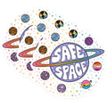 (3 Pack) Safe Space Decals - LGBTQ Planets Sticker - Laptop Stickers - 3 Inches On Longest Side - Easy Peel & Apply - Made in USA - 3MCS0591