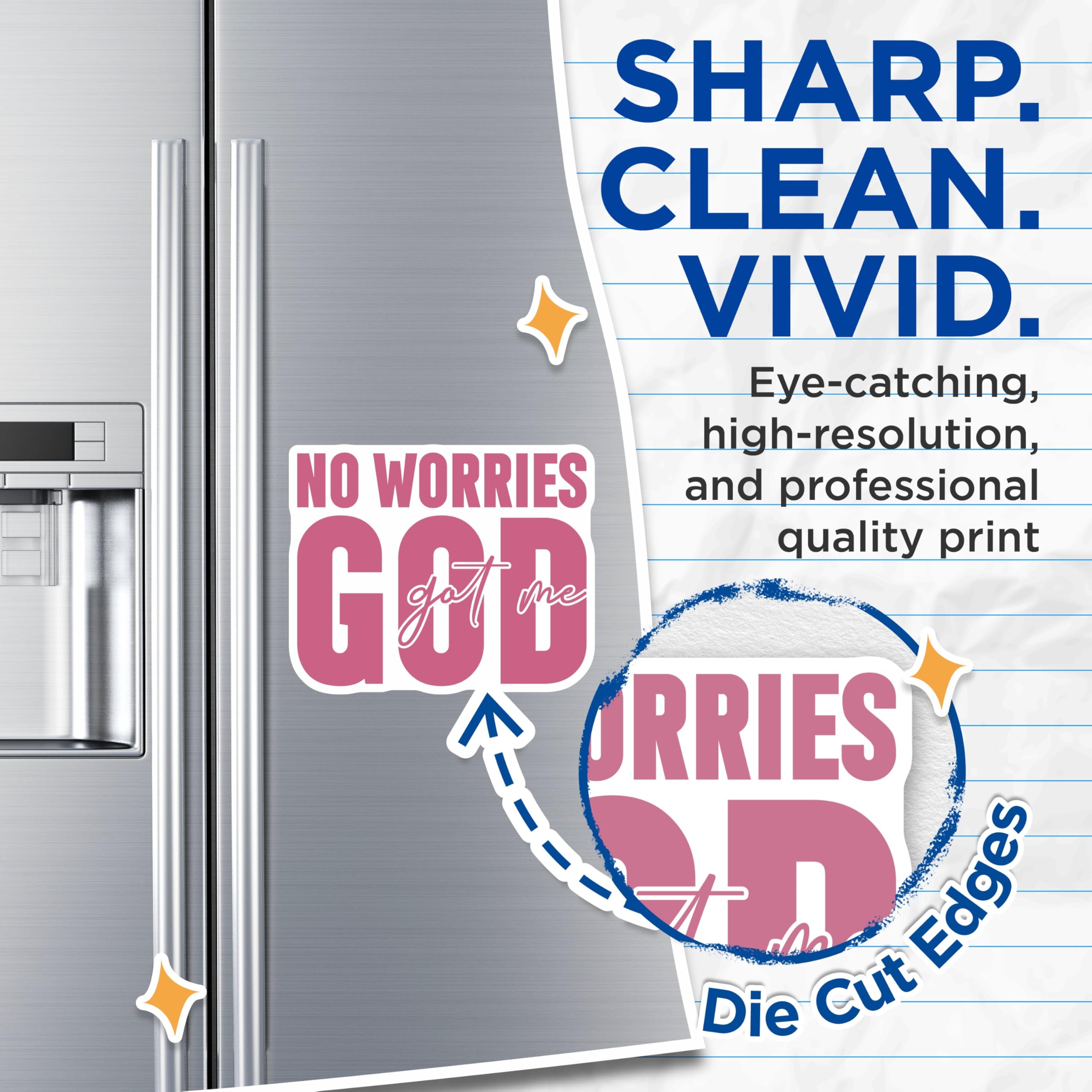 (2 Pack) Christian Inspirational Magnets - No Worries God Got Me Scriptural Message - Faith Based Spiritual Affirmation Decor - 5 Inches On Longest Side - Thick Durable Magnet - Made in USA - MAG24412