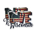 (2 Pack) Wisconsin Love State Magnets - WI State USA Flag - Choose from 50 States - 5" On Longest Side - Premium Magnet - for Cars, Refrigerators, Toolboxes, Lockers - Made in USA - MAG1455
