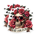 (2 Pack) Skull Heart Stickers - Dead for Love Decal - Rose Skull Art - 5" On Longest Side - Sticks to Smooth Flat Surfaces - Made in USA - BMCS8764 - BMCS8764