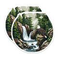 (2 Pack) Bald Eagle Magnets - Waterfall Landscape Scene - Forest Mountain Outdoorsy Decor - 5 Inches On Longest Side - Thick Durable Magnet - Made in USA - MAG38494
