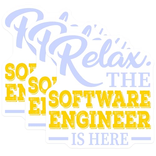 (3 Pack) Software Engineer Decals - Relax Engineer - Programmer Coder Decals - 3 Inches On Longest Side - Easy Peel & Apply - Made in USA - 3MCS4049