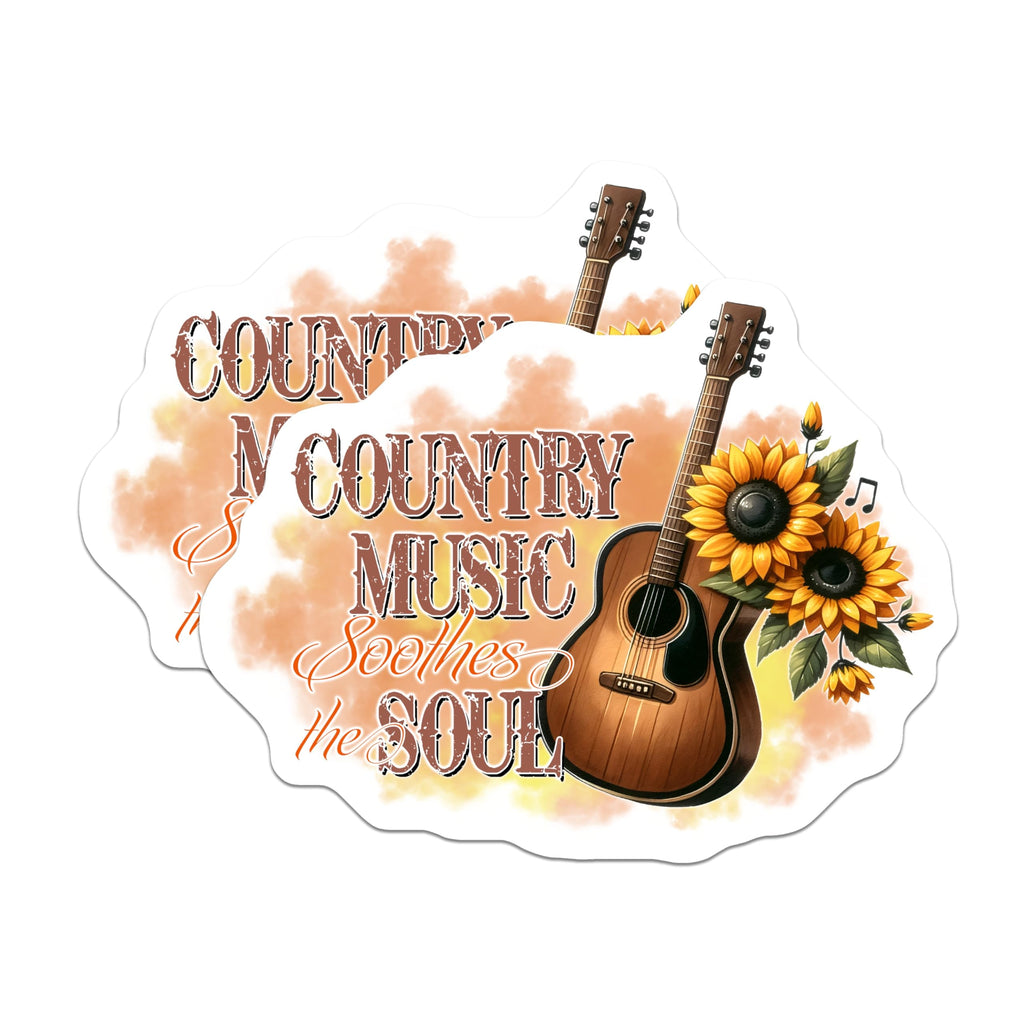 (2 Pack) Country Music Magnets - Guitar Decor - Sunflower Fridge Magnets - 5" On Longest Side - Premium Magnet - for Cars, Refrigerators, Toolboxes, Lockers - Made in USA - MAG16305