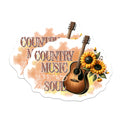 (2 Pack) Country Music Magnets - Guitar Decor - Sunflower Fridge Magnets - 5" On Longest Side - Premium Magnet - for Cars, Refrigerators, Toolboxes, Lockers - Made in USA - MAG16305