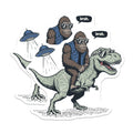 (2 Pack) Gorilla Riding T Rex Magnets - Funny Bruh Meme - Cool Dinosaur Alien UFO - 5 Inches On Longest Side - Thick Durable Magnet - Made in USA - MAG21011