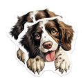 (2 Pack) Brown and White Puppy Stickers - Cute Dog Decal - Pet Lover Sticker - 5" On Longest Side - Sticks to Smooth Flat Surfaces - Made in USA - BMCS9977
