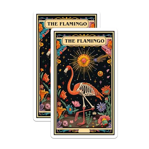 (2 Pack) The Flamingo Magnets - Colorful Art - Skeleton Flamingo Fridge Magnets - 5" On Longest Side - for Cars, Fridges, Toolboxes - Made in USA - MAG3672