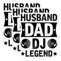 (3 Pack) Husband Dad DJ Decals - Legend Decal - Musician Decal - 3 Inches On Longest Side - Easy Peel & Apply - Made in USA - 3MCS4921