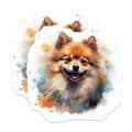 (2 Pack) Pomeranian Dog Magnets - Watercolor Pet Art - Dog Mom Owner Appreciation - 5 Inches On Longest Side - Thick Durable Magnet - Made in USA - MAG29421