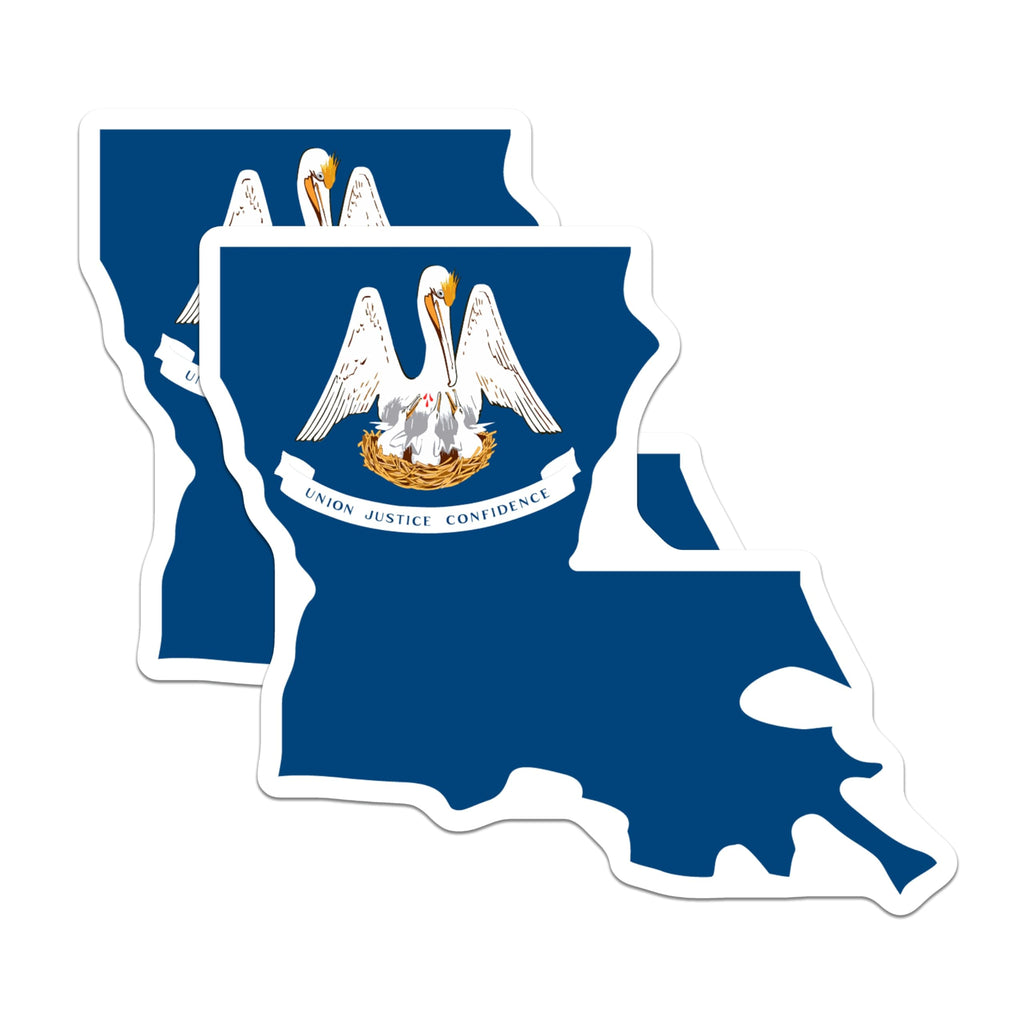 (2 Pack) Louisiana State Flag Magnets - Pelican State Pride - Union Justice Confidence Motto - Southern State Decor - 5 Inches On Longest Side - Thick Durable Magnet - Made in USA - MAG21811