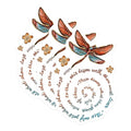 (3 Pack) Dragonfly Decals - Floral Laptop Decal - Inspirational Quote Decals - 3 Inches On Longest Side - Easy Peel & Apply - Made in USA - 3MCS2959