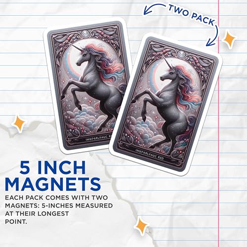 (2 Pack) Mythical Creature Decor Magnet - 5" On Longest Side - Sticks to Smooth Flat Surfaces - Made in USA - MAG10126