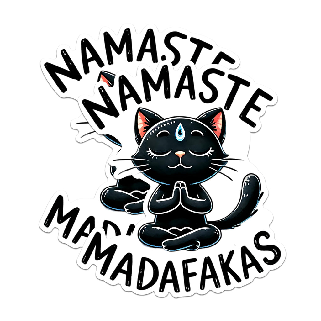 (2 Packs) Namaste Madafaks Magnets - Funny Peaceful Yoga Meditating Cat Magnets - 5 Inches On Longest Side - Premium Magnet - for Fridges, Toolboxes, Cars - Made in USA - MAG2424