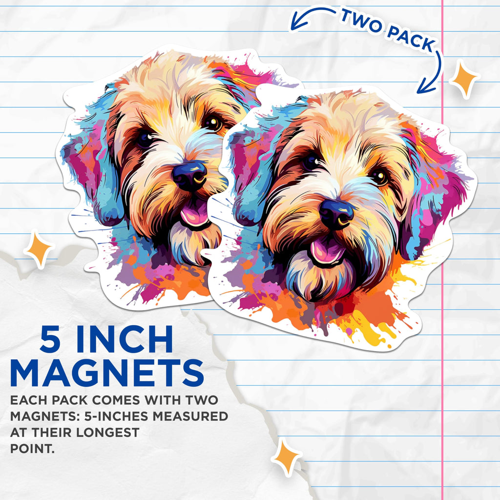 (2 Pack) Soft Coated Wheaten Terrier Dog Breed Magnets- 5 Inches On Longest Side - Choose from Over 100 Dog Breeds - for Cars, Refrigerators, Toolboxes - Made in USA - MAG1961