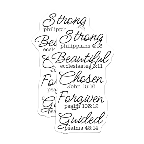 (2 Pack) Bible Verse Stickers - Inspirational Faith - Motivational Christian Quotes - 5" On Longest Side - Sticks to Smooth Flat Surfaces - Made in USA - BMCS7184
