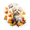 (2 Pack) Autumn Dog Magnets - Fluffy Puppy Fridge Decor - Fall Animal Lover Accent - 5 Inches On Longest Side - Thick Durable Magnet - Made in USA - MAG29786