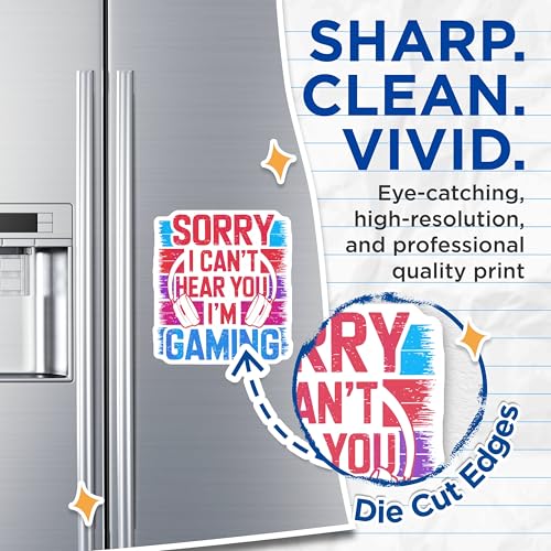 (2 Pack) Sorry I Cant Hear You Im Gaming Magnets - Funny Gamer Magnets - Gaming Room Decor Magnets - 5" On Longest Side - for Cars, Refrigerators, Toolboxes, Lockers - Made in USA MAG3566