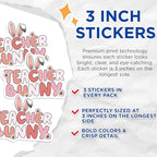 (3 Pack) Teacher Bunny Decals - Floral Easter Bunny - Springtime Teacher Decals - 3 Inches On Longest Side - Easy Peel & Apply - Made in USA - 3MCS6906
