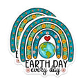 (2 Pack) Earth Day Every Day Stickers - Eco Friendly Stickers - Environmental Awareness Stickers - 5" On Longest Side - Sticks to Smooth Flat Surfaces - Made in USA - BMCS4175