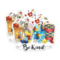 (2 Pack) Be Kind Stickers - Puzzle Piece Stickers - Autism Awareness Stickers - 5" On Longest Side - Sticks to Smooth Flat Surfaces - Made in USA - BMCS5973