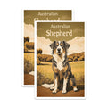 (2 Pack) Australian Shepherd Stickers - Herding Dog Art - Canine Companion Decal - 5" On Longest Side - Sticks to Smooth Flat Surfaces - Made in USA - BMCS21924