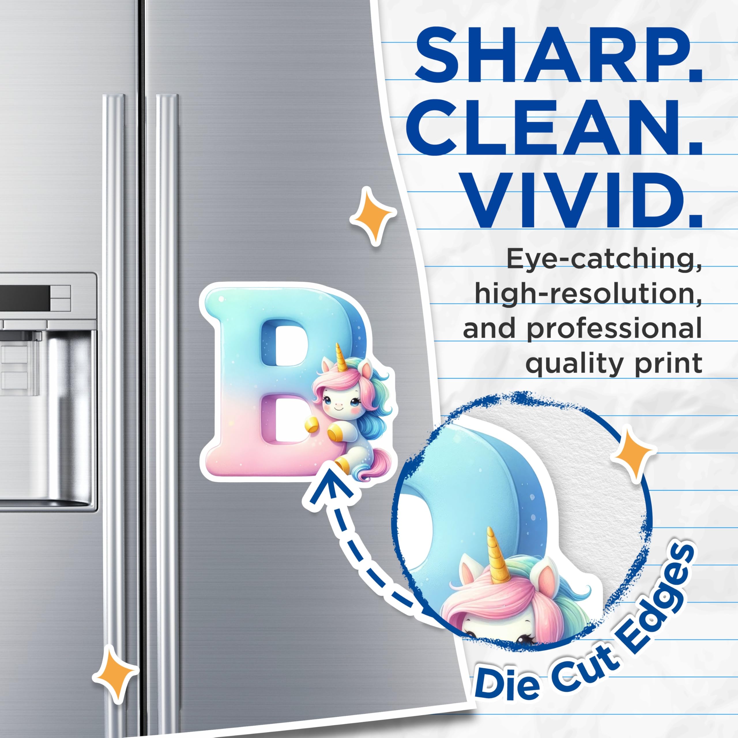 (2 Pack) Letter D Unicorn Magnets - Initial D - Refrigerator Magnets - 5" On Longest Side - Premium Magnet - for Cars, Refrigerators, Toolboxes, Lockers - Made in USA - MAG14397