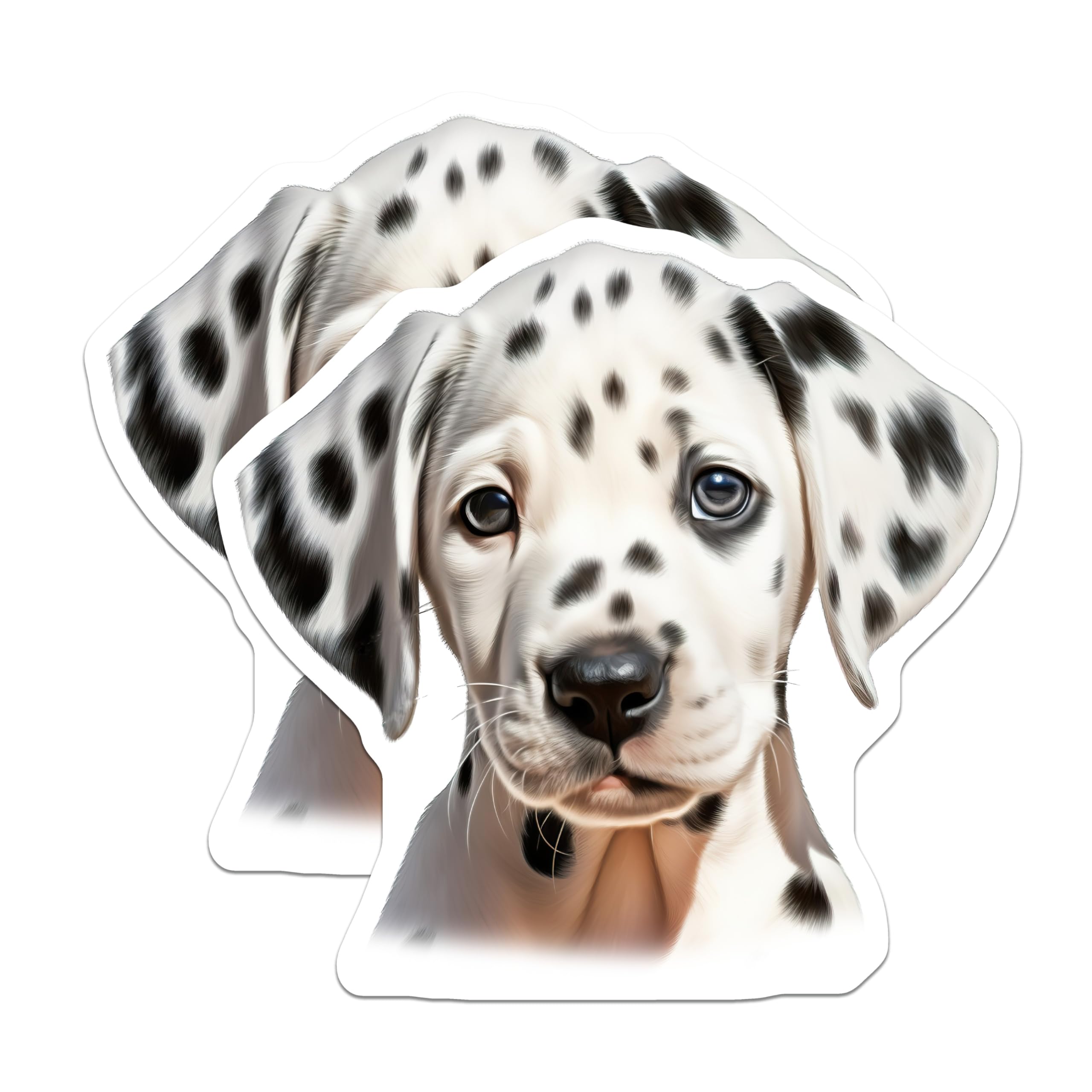 (2 Pack) Adorable Dalmatian Puppy Magnets - Dog Owner Accessories - Fridge Locker Decoration - 5 Inches On Longest Side - Thick Durable Magnet - Made in USA - MAG25478