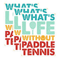 (3 Pack) Paddle Tennis Decals - What's Life Without - Tennis Lover Decal - 3 Inches On Longest Side - Easy Peel & Apply - Made in USA - 3MCS4329