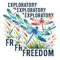 (3 Pack) Dragonfly Freedom Decals - Exploratory Insect Art - Laptop Decal - 3 Inches On Longest Side - Easy Peel & Apply - Made in USA - 3MCS1513