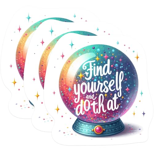 (3 Pack) Find Yourself Decals - Snow Globe Stickers - Laptop Decals - 3 Inches On Longest Side - Easy Peel & Apply - Made in USA - 3MCS1167