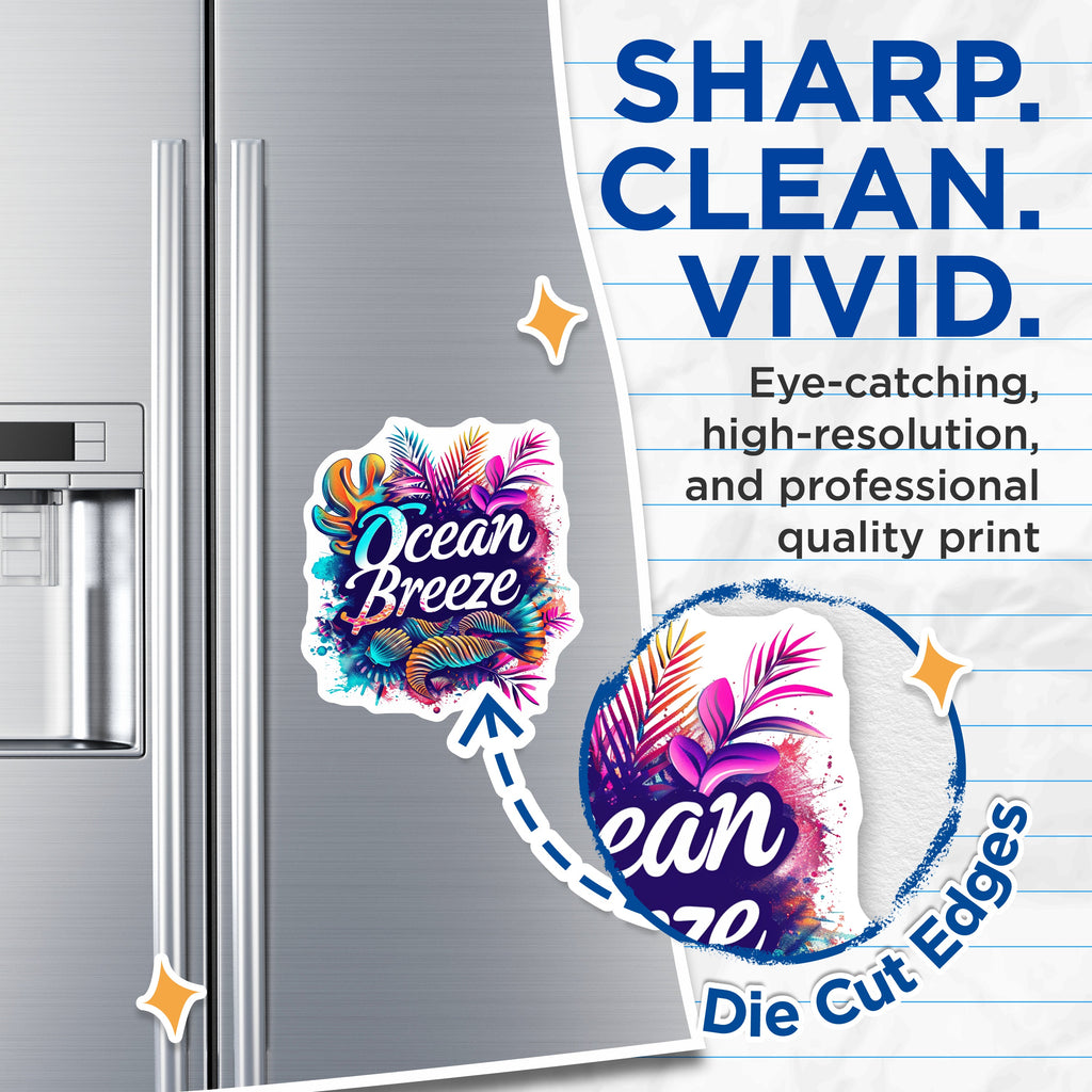 (2 Pack) Ocean Breeze Magnets - Tropical Beach Decor - Summer Vacation Vibes - Coastal Fridge Locker Accent - 5 Inches On Longest Side - Thick Durable Magnet - Made in USA - MAG39588