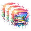 (3 Pack) Arkansas Decals - State Pride - Laptop Decal- 3 Inches On Longest Side - Easy Peel & Apply - Made in USA - 3MCS5394