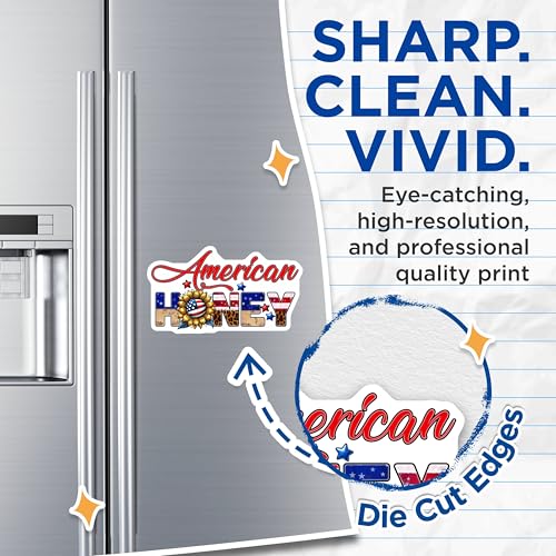 (2 Pack) American Honey Magnets - Patriotic Decor - 5" On Longest Side - for Cars, Fridges, Toolboxes - Made in USA - MAG7867