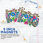 (2 Pack) Daughter of the King Magnets - Faith Based Decor - Inspirational Christian Art - 5 Inches On Longest Side - Thick Durable Magnet - Made in USA - MAG27676