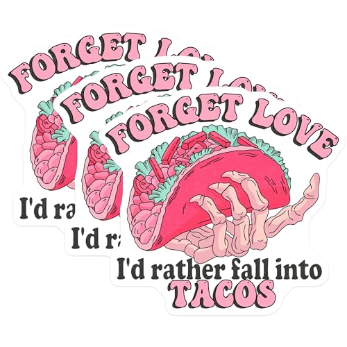 (3 Pack) Taco Quote Decals - Funny Food Decal - Laptop Decal - 3 Inches On Longest Side - Easy Peel & Apply - Made in USA - 3MCS4964