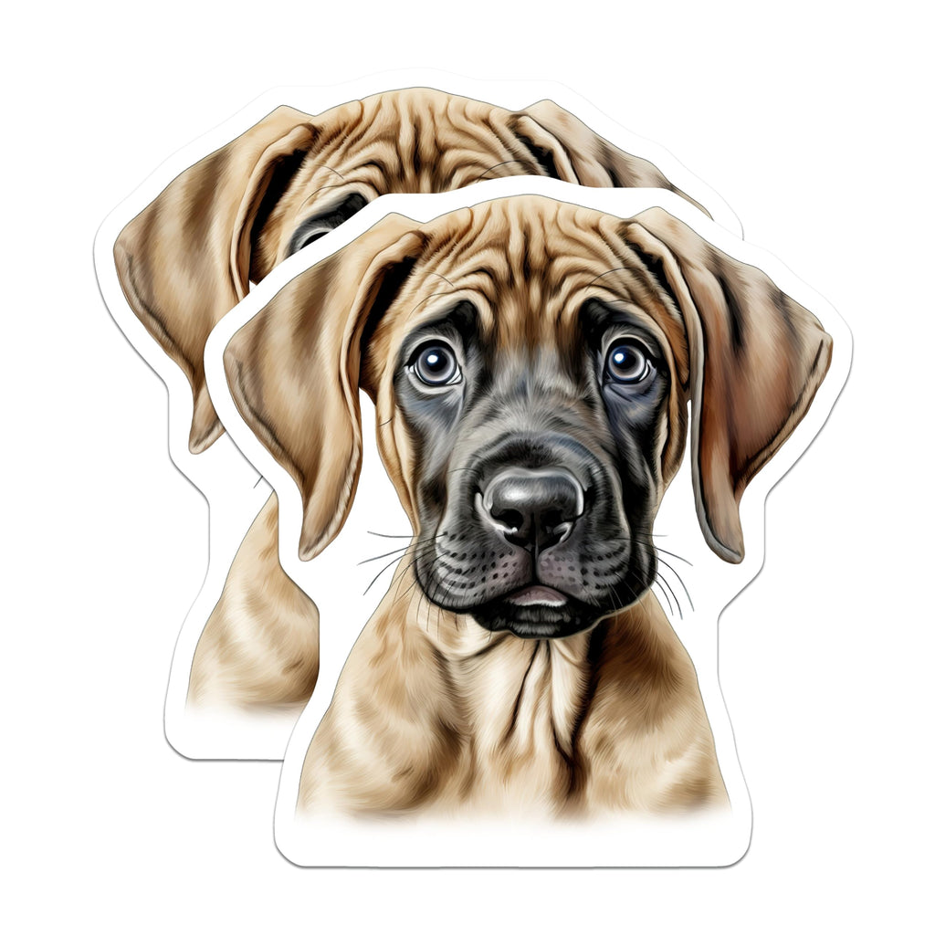 (2 Pack) Mastiff Puppy Magnets - Cute Fawn Puppy Decor - Dog Lover Refrigerator Magnets - 5 Inches On Longest Side - Thick Durable Magnet - Made in USA - MAG25755