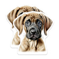 (2 Pack) Mastiff Puppy Magnets - Cute Fawn Puppy Decor - Dog Lover Refrigerator Magnets - 5 Inches On Longest Side - Thick Durable Magnet - Made in USA - MAG25755