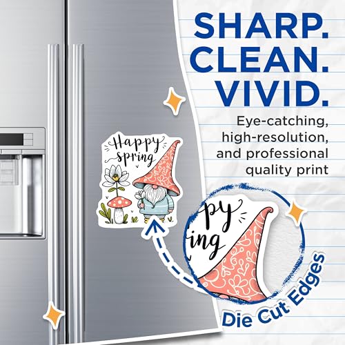 (2 Pack) Happy Spring Gnome Magnets - Floral Gnome Decor - 5" On Longest Side - for Cars, Fridges, Toolboxes - Made in USA - MAG7997