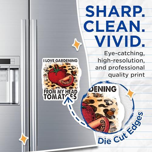 (2 Pack) Gardening Magnets - Funny Tomato Magnets Garden - Cute Fridge - Garden Lover - 5" On Longest Side - for Cars, Fridges, Toolboxes - Made in USA - MAG4181