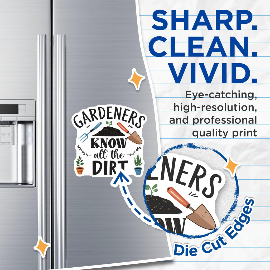 (2 Pack) Gardeners Know Dirt Magnets - Gardening Quote - Plant Lover Home Decor - 5" On Longest Side - Premium Magnet - for Cars, Refrigerators, Toolboxes, Lockers - Made in USA - MAG17883